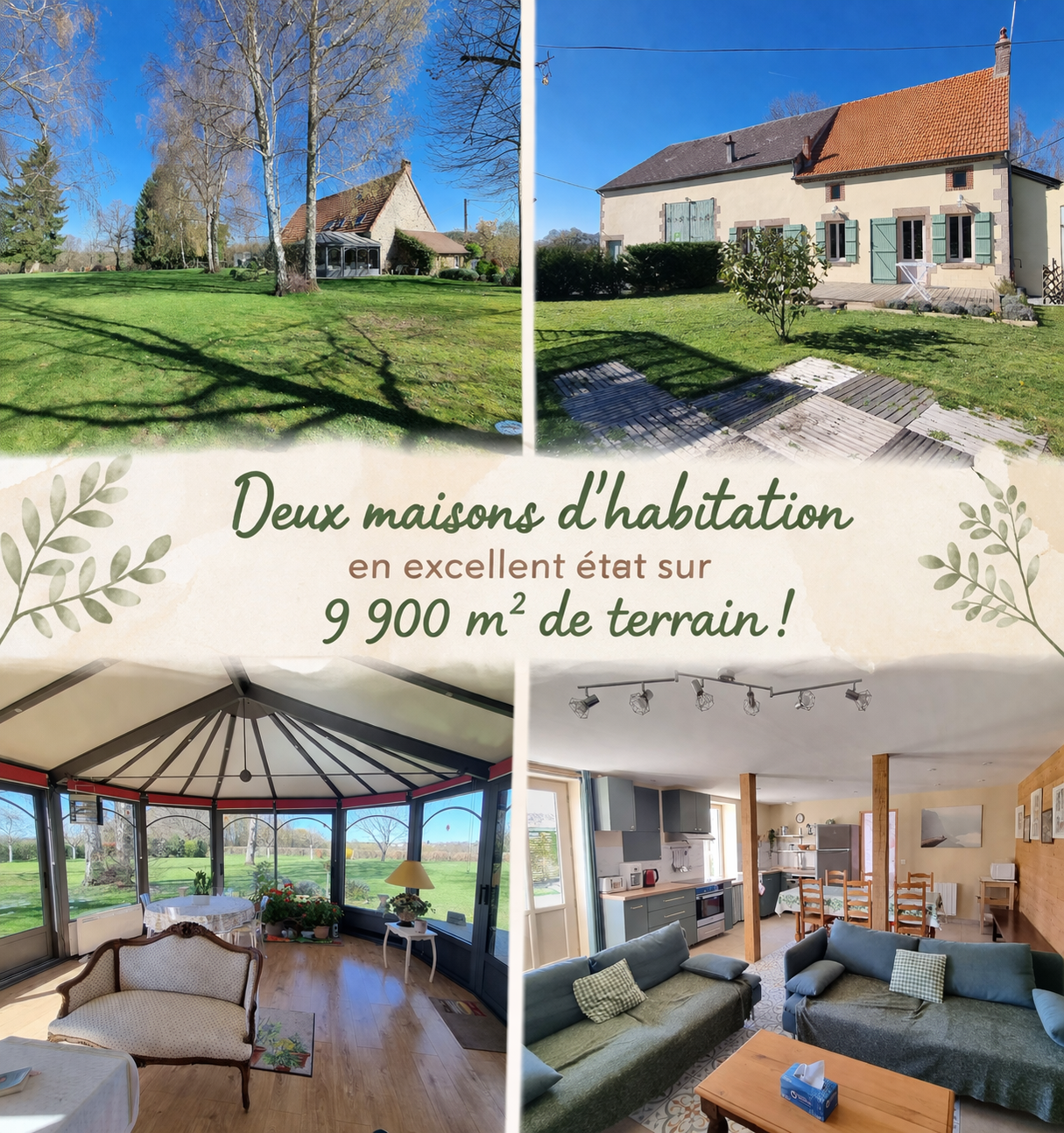 Ensemble de deux maisons d'habitation en excellent état sur 9 900 m2 de terrain !
