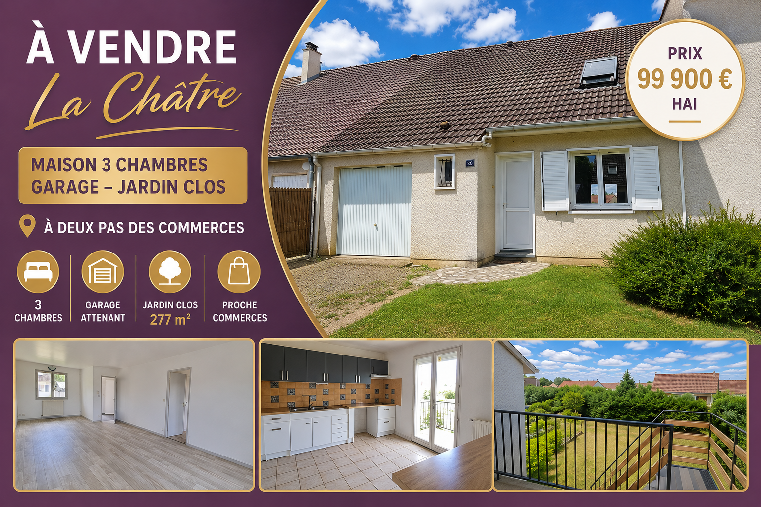 Maison proche commerces !